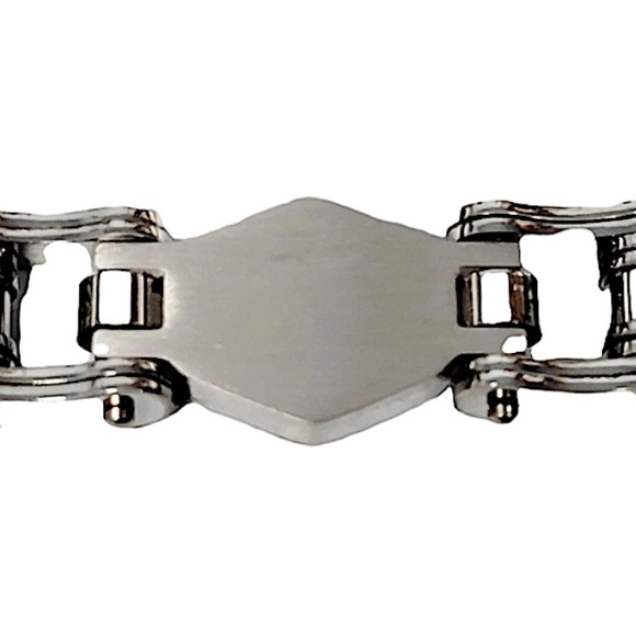 Harley Davidson Stainless Steel Sterling Silver Plated Biker Bracelet - Picture 3 of 6